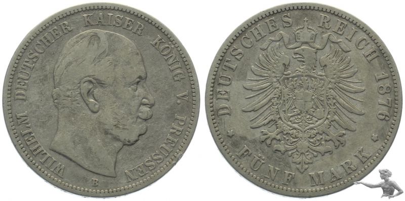 Preussen 5 Mark 1876 B - Wilhelm I